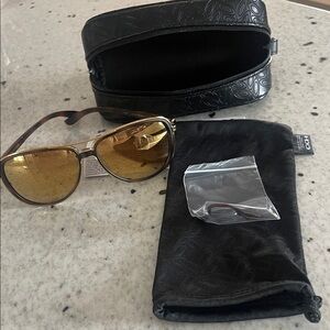 Stylish Brown and Gold Oakley mirrored Sunglasses with Case